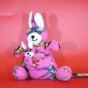 Beeposh Betsy & Boo Kangaroo Stuffed Tattoo-Printed Hot Pink Stuffed Animal Toy